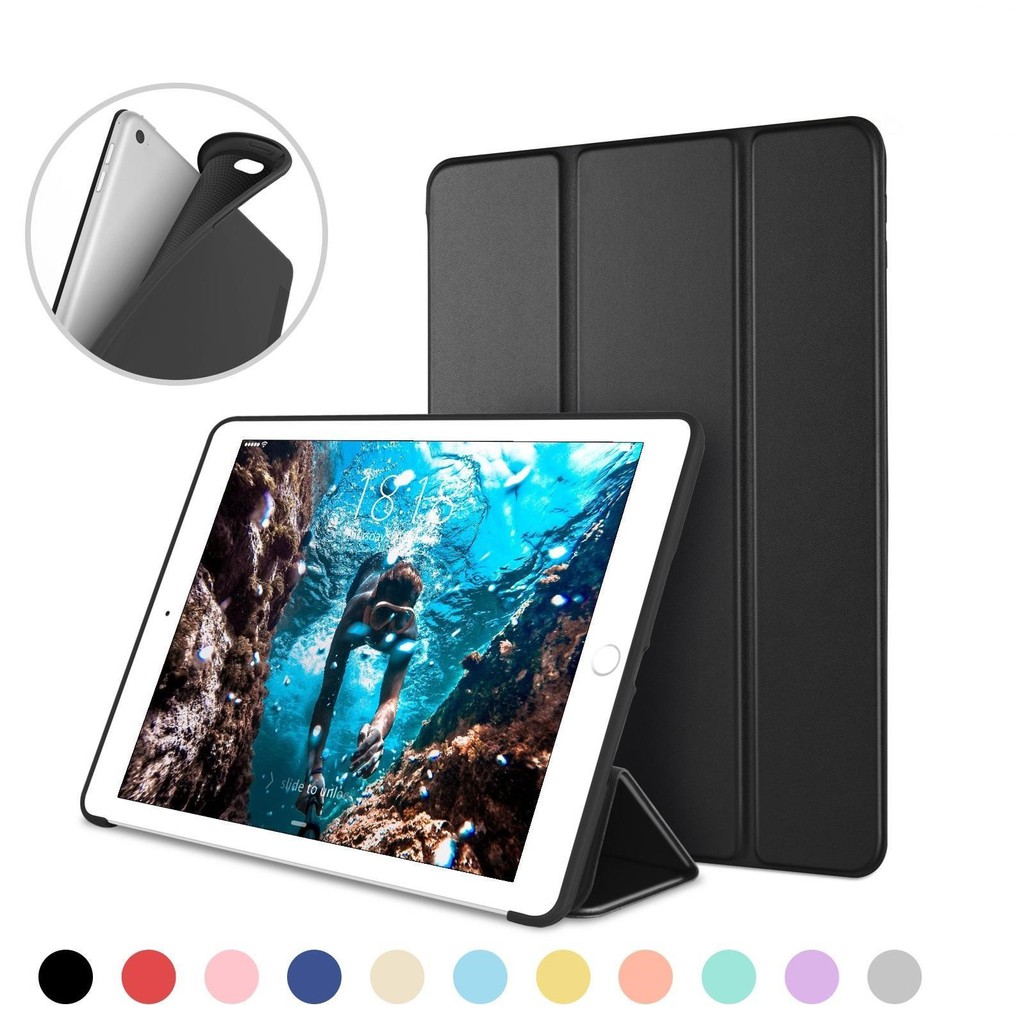 Bao da silicone dẻo - Smart cover dành cho iPad Mini123/ Mini 4/ Air/ Air 2/ New 2017/ Pro 9.7/ 234/ Pro 10.5