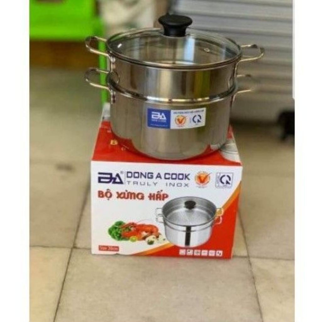 Nồi Hấp, Nồi Hấp Inox 2 Tầng Cao Cấp, Hàng Chính hãng Đông Á