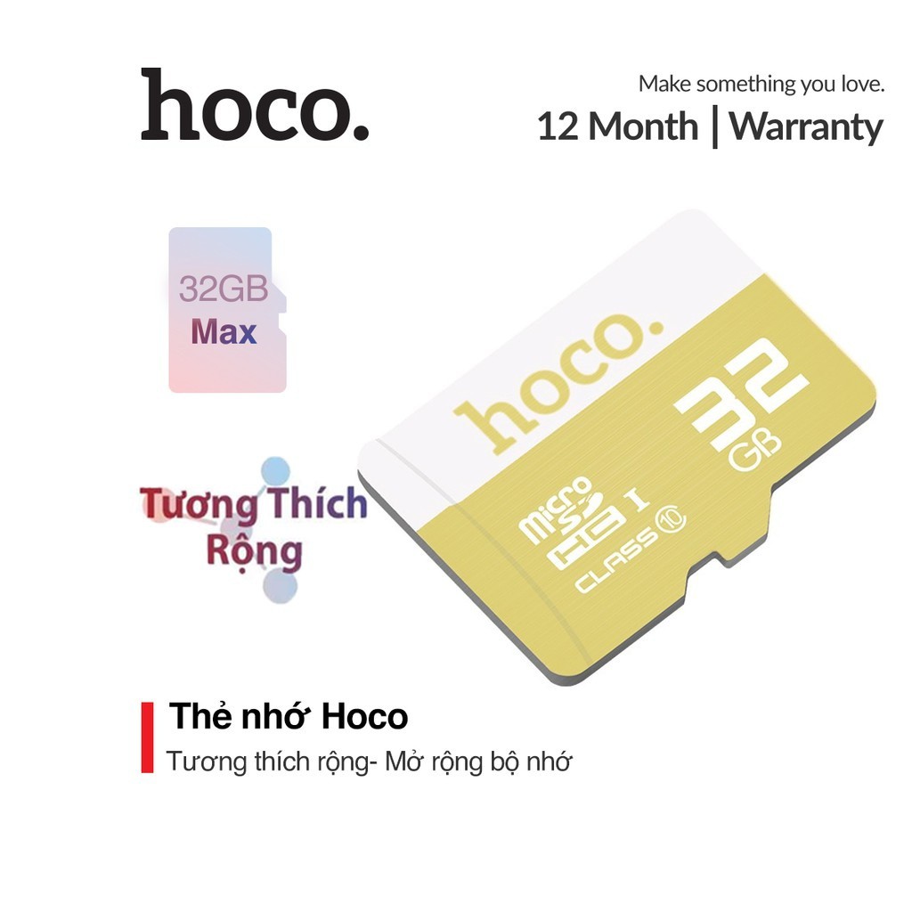 Thẻ nhớ tốc độ cao Hoco MicroSD truyền dữ liệu nhanh chóng lưu trữ tài liệu, hình ảnh và game vô cùng lớn