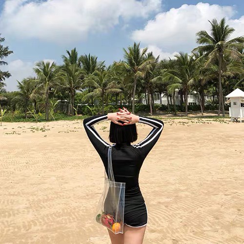 Đồ bơi tay dài kín đáo Thun Lạnh Hàn Nhập Cao Cấp bikini kín đáo quần bơi đùi 2 lớp - JAMI -  ATD 4.1