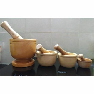 Bộ chày + cối giã bằng gỗ tốt (3 size)