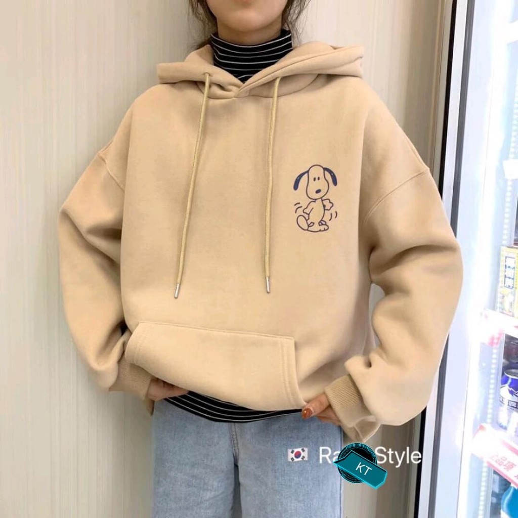 ÁO hoodie mũ logo gấu nỉ ngoại dầy dặn