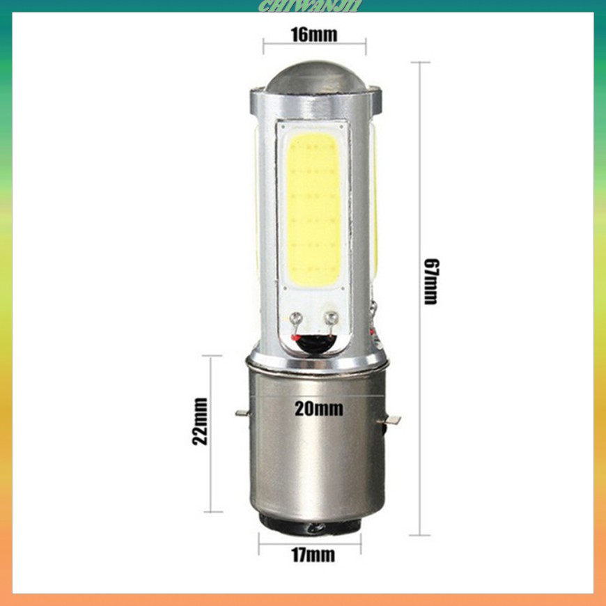 Đèn Pha Led Chiwanji1) 2x Ba20D H6 4 Cob Cho Xe Máy