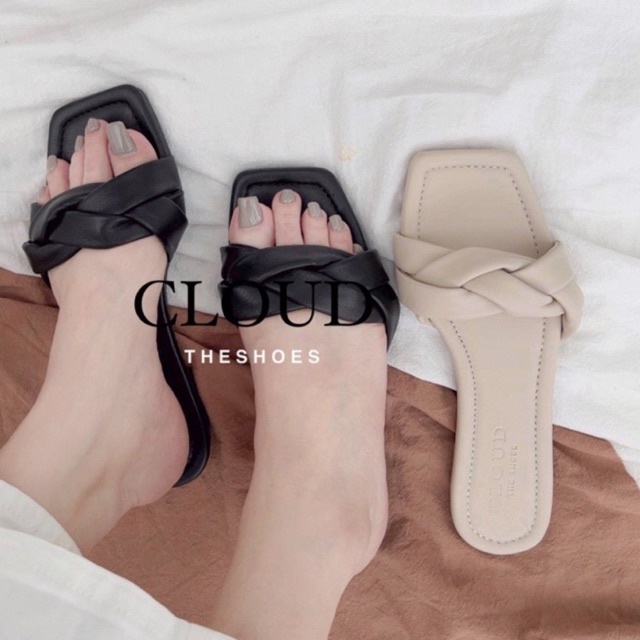Dép quai ngang nữ dây chéo rít nhiều màu chất da mềm mại mang êm chân phong cách dễ thương bigsize - TTH_SHOES