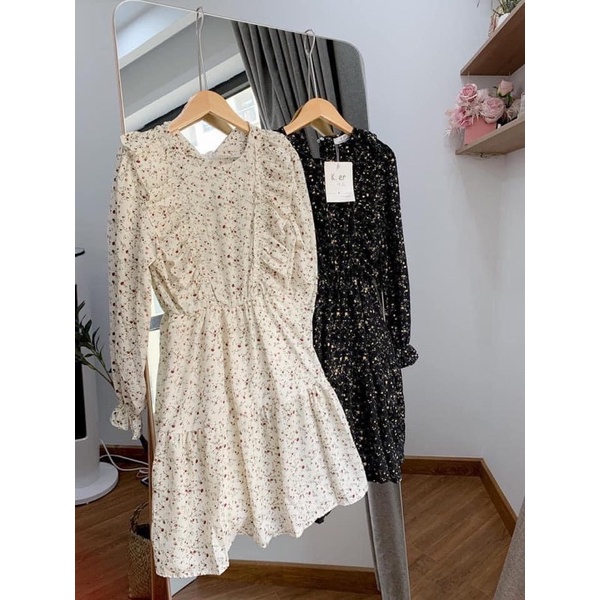 [Ảnh thật/Video]Váy hoa vạt bèo kiểu mới Váy hoa nhí vintage Hàn Quốc