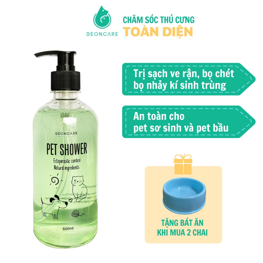 SỮA TẮM CHÓ MÈO TRỊ SẠCH VE RẬN BỌ CHÉT, NẤM NGỨA Không khô da xơ lông CHÍNH HÃNG BEONCARE