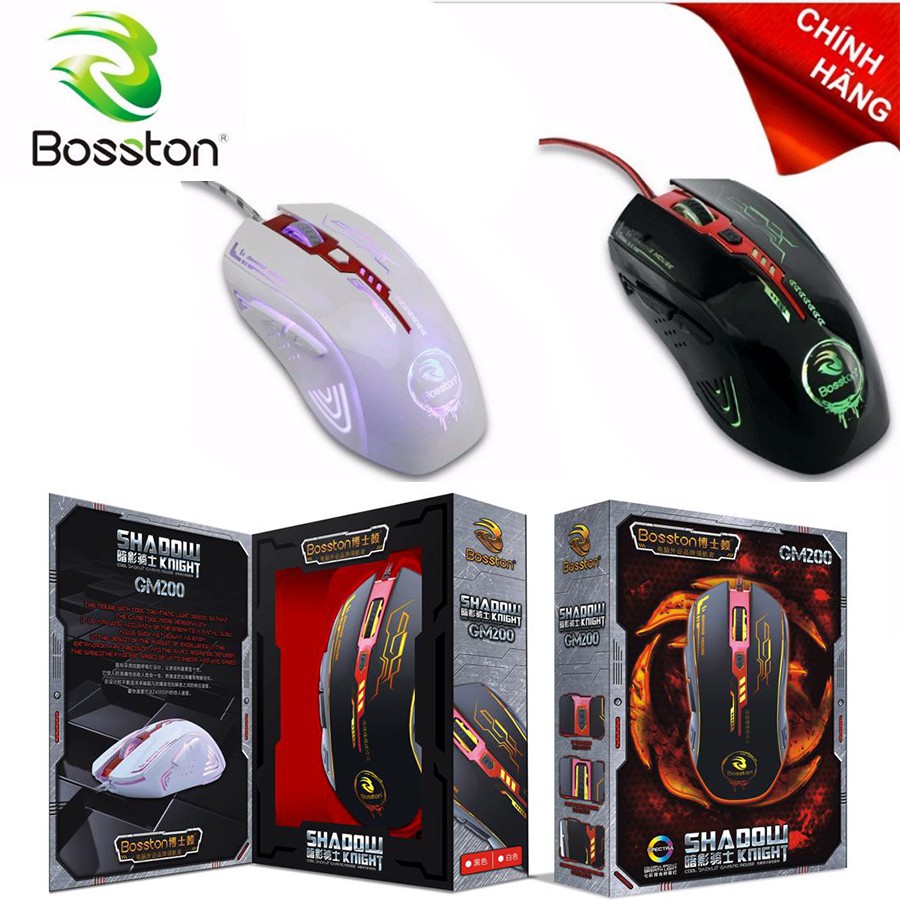 [HÀNG CHÍNH HÃNG] Chuột Chuyên Game Bosston GM200 - Led -  HD Computer BẢO HÀNH 6 THÁNG