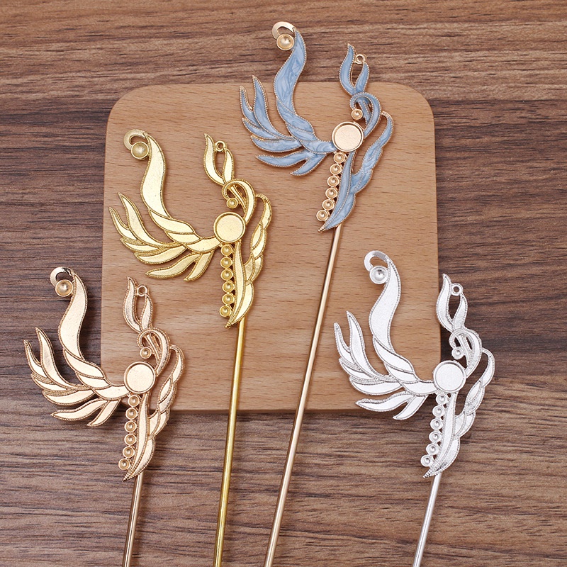 Cán trâm cài tóc họa tiết cánh chim cách điệu phong cách cổ trang dùng búi tóc cosplay cổ phục việt phục có màu KC