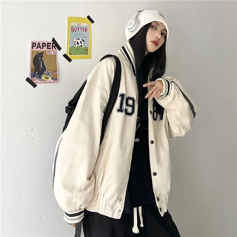 Áo khoác bomber tay thụng 1987s áo khoác kaki oversize cá tính_VIETSTAR