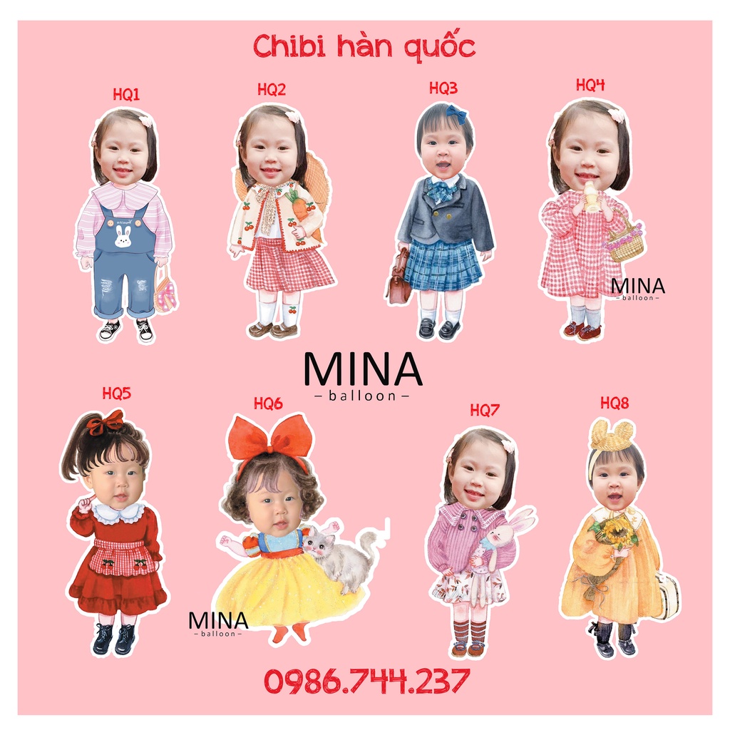 Chibi hàn quốc cao 25cm cho bé gái trang trí tiệc sinh nhật