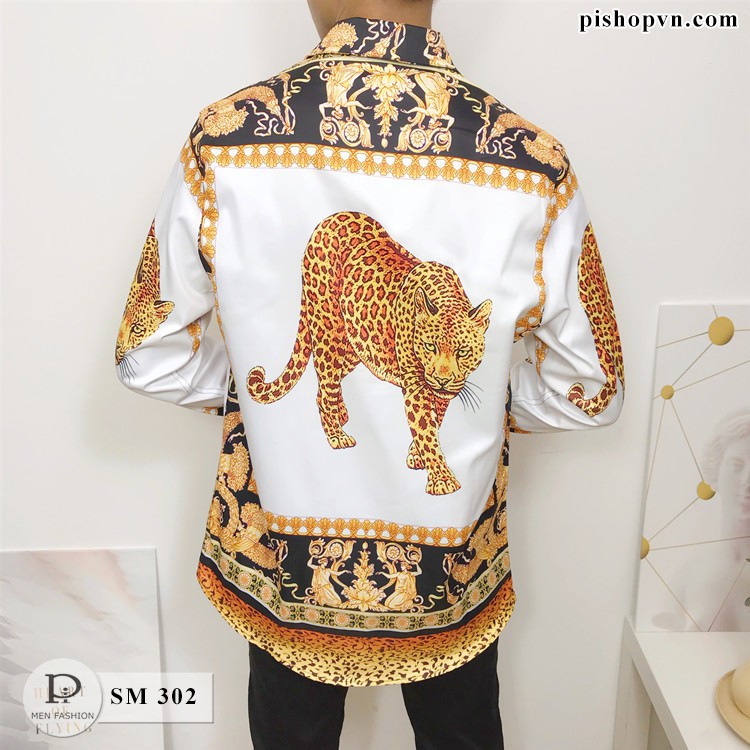 Áo sơ mi nam dài tay họa tiết châu âu ngẫu nhiên, chất lụa hàn đẹp cao cấp htstore | BigBuy360 - bigbuy360.vn