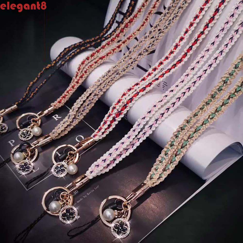 Ốp Điện Thoại Họa Tiết Đan Kèm Dây Đeo Cổ &amp; Ngăn Đựng Thẻ ID / Chìa Khóa Sang Trọng