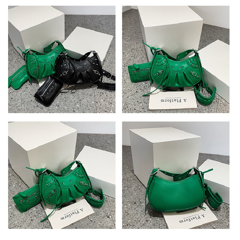 Túi Đeo Chéo Hai Mảnh Màu Trơn Phong Cách Thời Trang Mùa Hè 2022 Cho Nữ