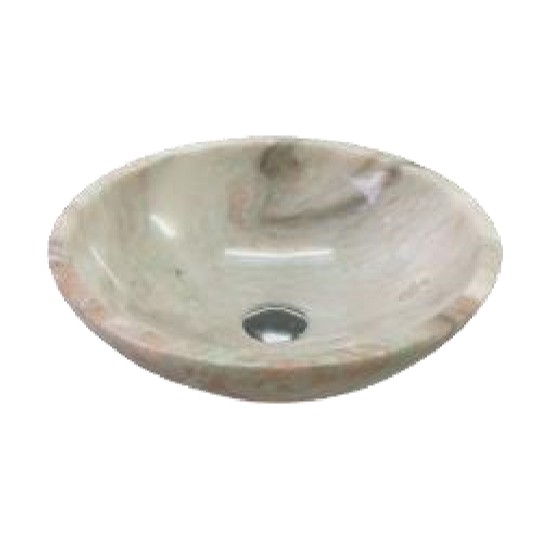 Chậu lavabo đá tự nhiên chậu tròn vành mỏng đá xanh onyx