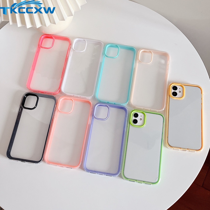 Ốp Điện Thoại Trong Suốt Viền Màu Kẹo Chống Sốc 3 Trong 1 Cho Xiaomi Mi 12X 12 Pro Mi 11 Lite Mi 11 Pro 10S