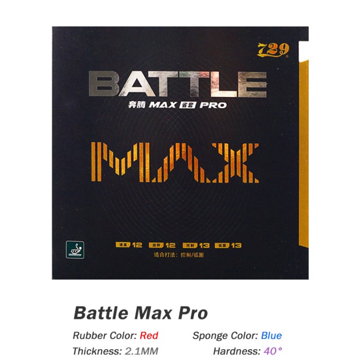 Vợt Bóng Bàn Chuyên Nghiệp 729 Battle 2 Battle Max Pro Bằng Cao Su Có Thể Xoay Và Điều Khiển Tốt