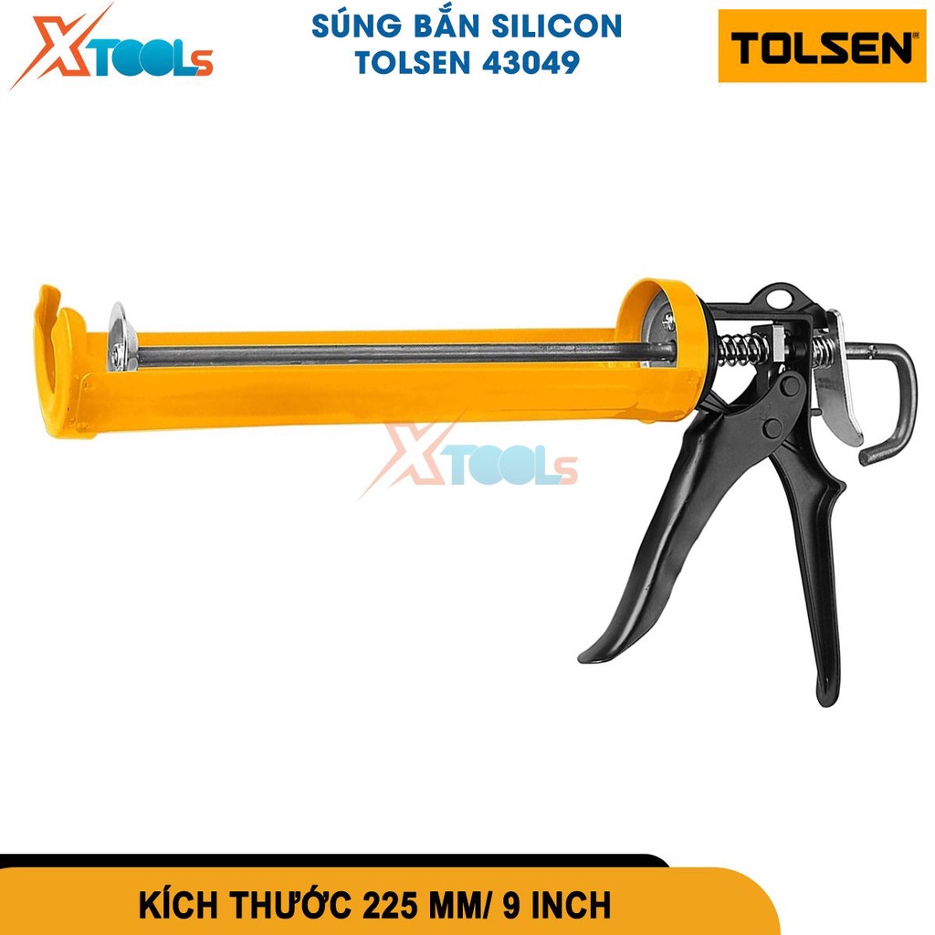 Dụng cụ bơm Silicone Tolsen kích thước 22.5cm, chất liệu nhựa, kim loại, trang bị tay bắn nhẹ [CHÍNH HÃNG][XTOOLS]