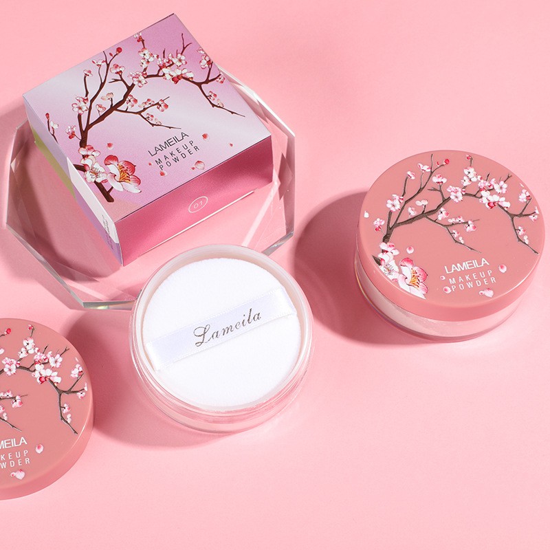 (Bán Buôn – Sỉ) Phấn Phủ Kiểm Soát Dầu Dạng Bột Cánh Hoa Lameila Sakura Siêu Mịn P46