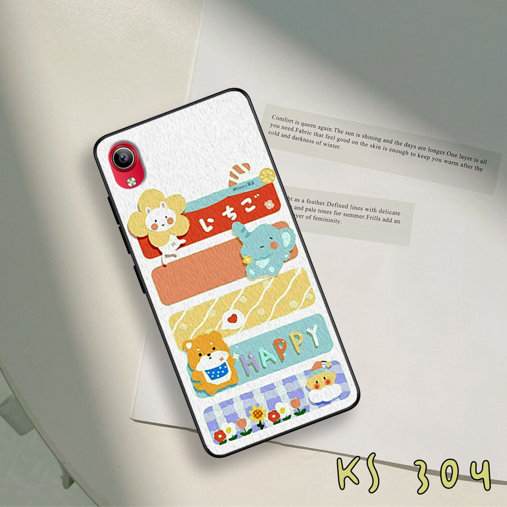 Ốp lưng Vivo Y91c - Vivo Y93 - Ốp in hình gấu &amp; thỏ đang yêu - lưng nhám viền TPU cao cấp