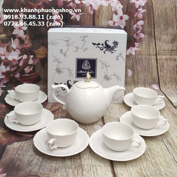 Bộ bình tách trà mẫu đơn chỉ vàng sứ Minh Long - bộ bình tách trà Mẫu Đơn chỉ vàng