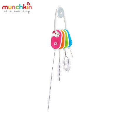 Bộ 4 chổi vệ sinh phụ kiện Munchkin kích thước khác nhau chất liệu sợi nylong siêu mềm