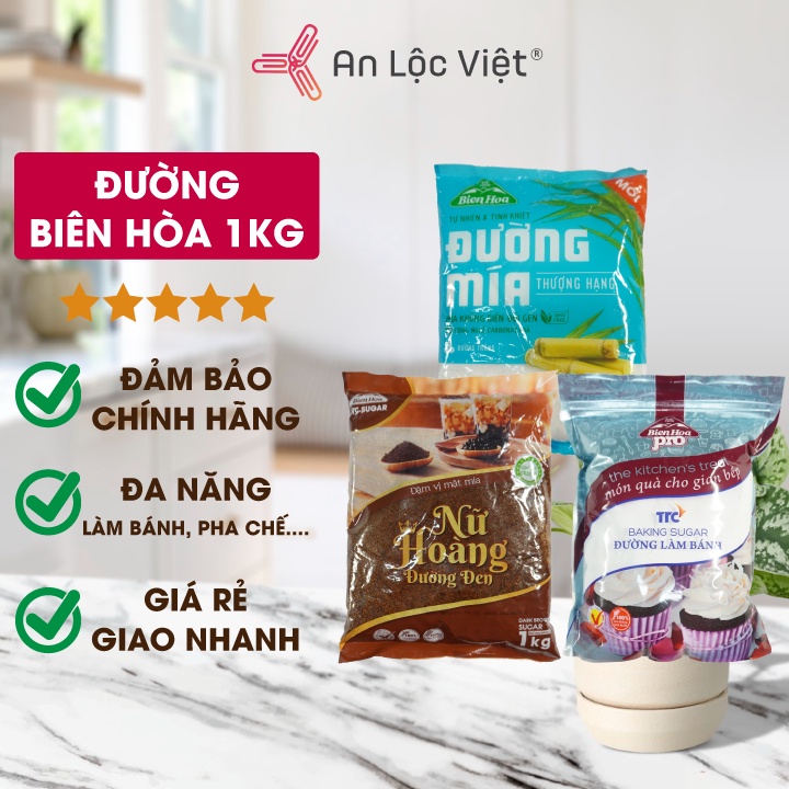 Gói 1kg Đường làm bánh Biên Hòa Pro Thượng hạng cho các Đầu bếp làm bánh chuyên nghiệp