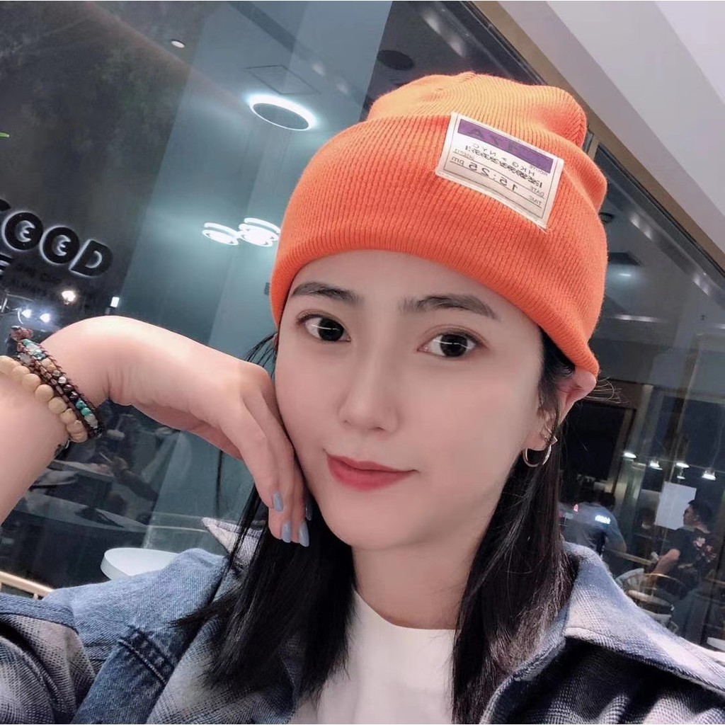 Mũ len dệt kim nhiều màu giữ ấm thời trang phong cách Hàn Quốc