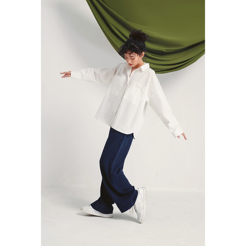 DOTTIE - Quần Dài Ống Rộng Lai V Nữ Q0033