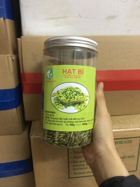 1kg Nhân Hạt Bí Xanh Ấn Độ rang chín hộp
