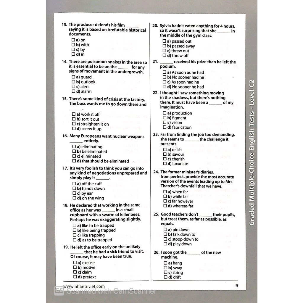 Sách Graded Multiple - Choice English Test Level C2
