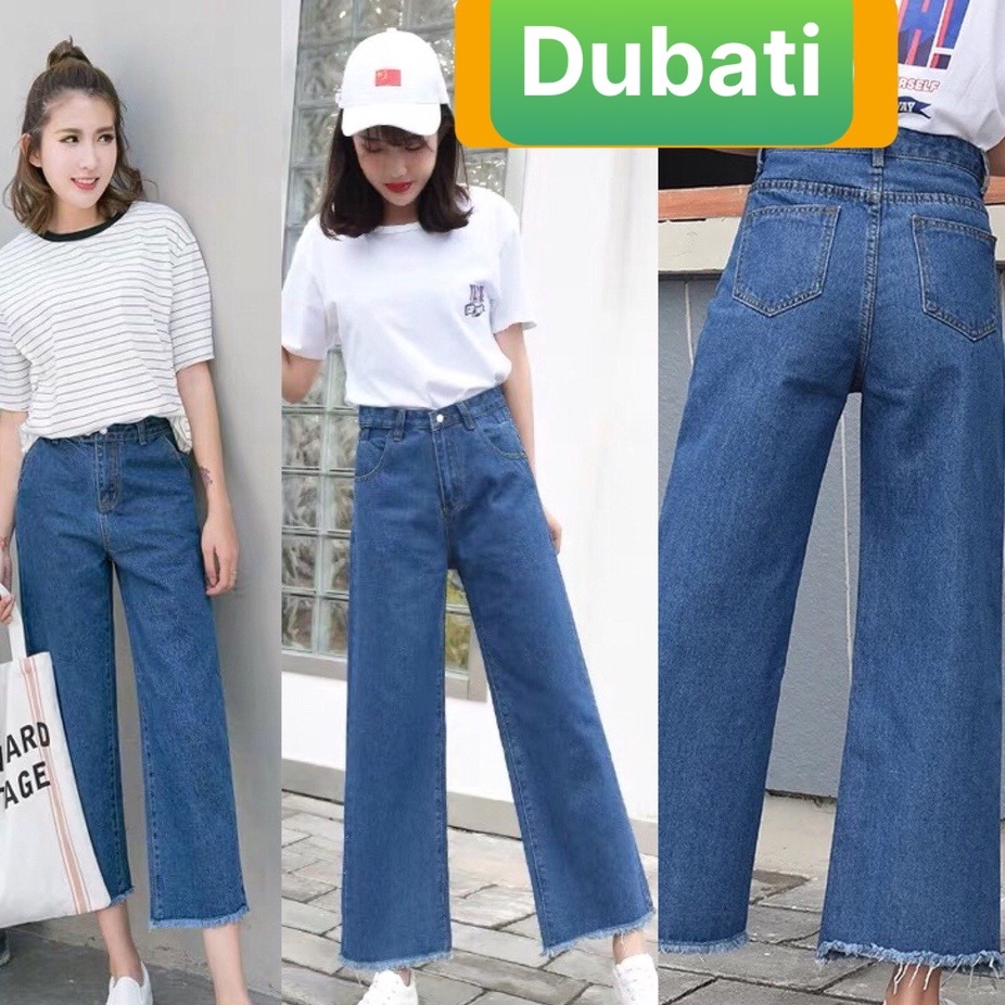 QUẦN BAGGY NỮ LƯNG CAO NÂNG MÔNG ỐNG RỘNG DÀI SUÔNG CHẤT BÒ XANH PHONG CÁCH SÀNH ĐIỆU- DUBATI FASHION