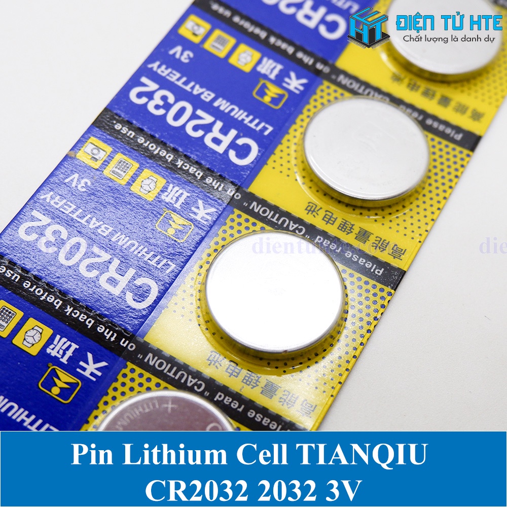 Pin Lithium Cell TIANQIU CR2032 2032 3V (Trong vỉ)