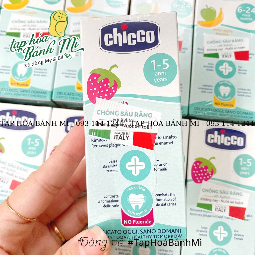 Kem đánh răng cho bé Chicco không flour bé từ 6m+