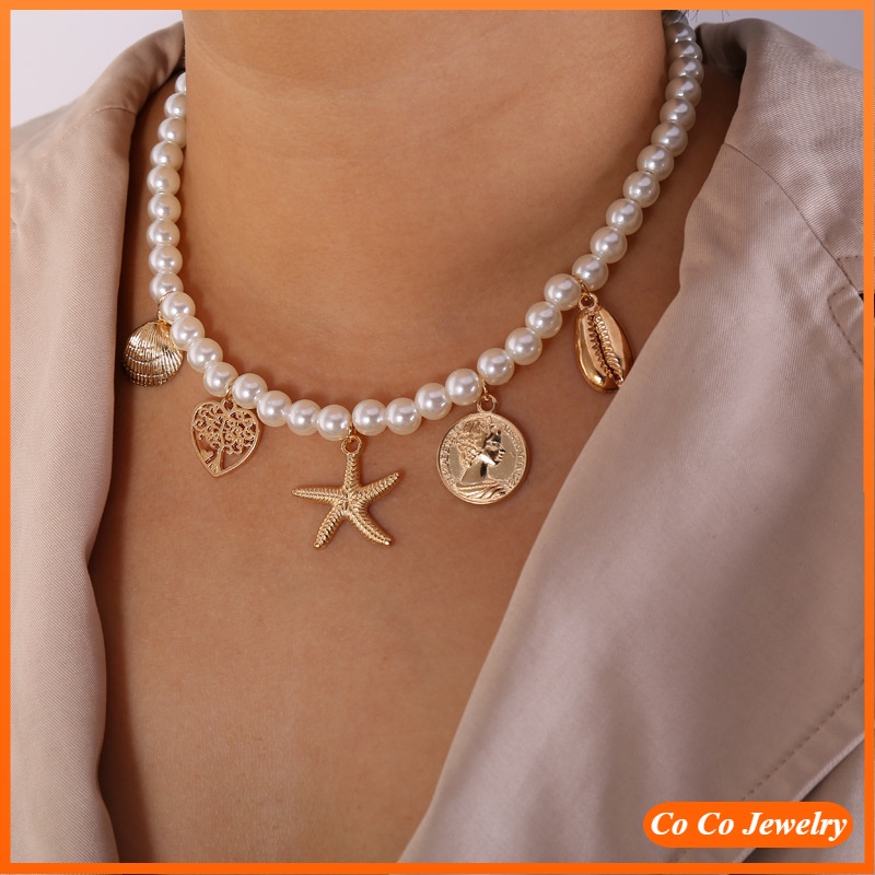 Dây Chuyền Vòng Tay Ngọc Trai Phong Cách Retro Thời Trang Nữ