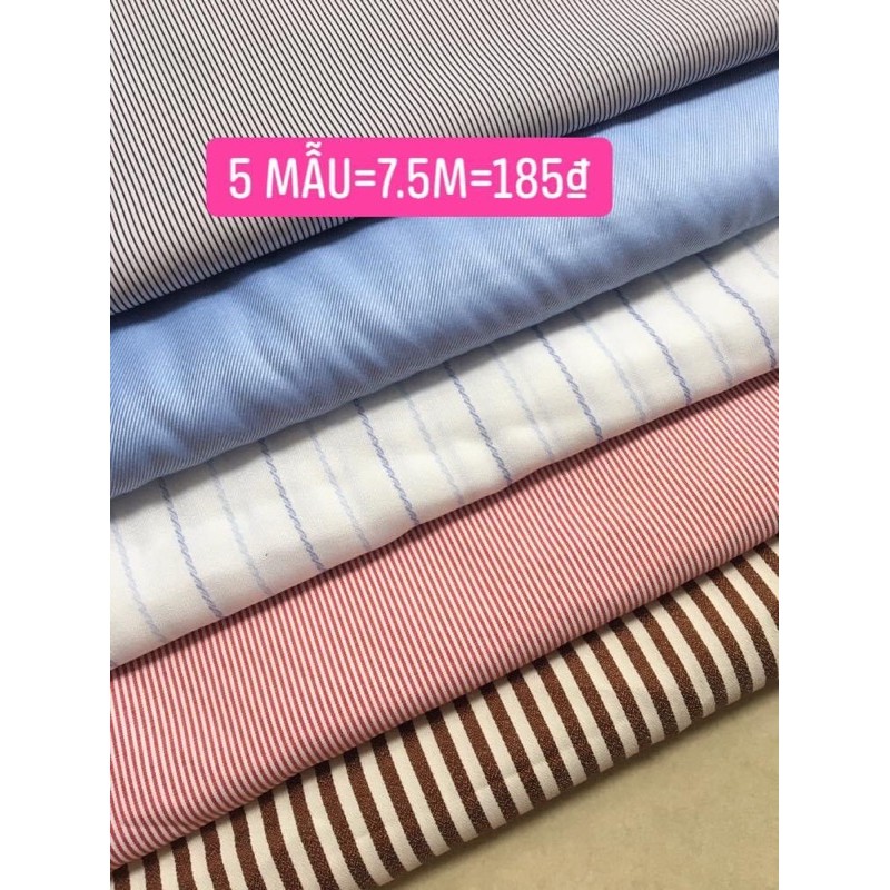 Combo vải kate 5 mẫu 7.5m 185K