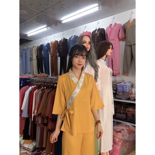 Thời trang nữ cao cấp, áo lụa , đồ lam đi chùa