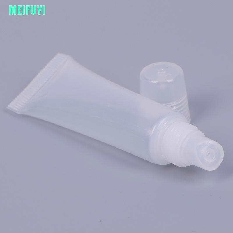 (Hàng Mới Về) Set 10 Tuýp Rỗng 8ml / 15ml Bằng Nhựa Trong Suốt Đựng Son Dưỡng Môi
