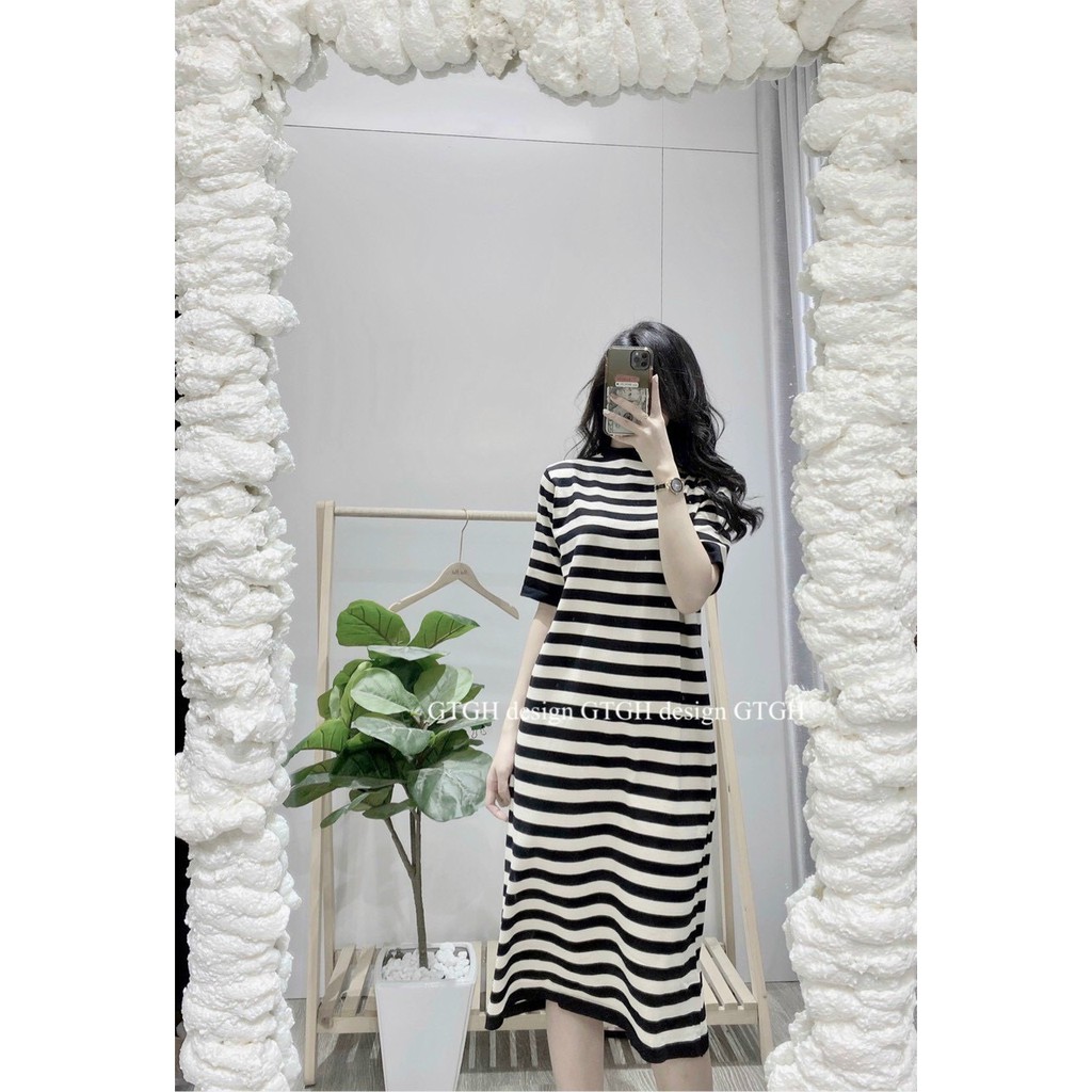 Váy len xuông dáng dài , Váy len cổ 3 phân ngắn tay | BigBuy360 - bigbuy360.vn