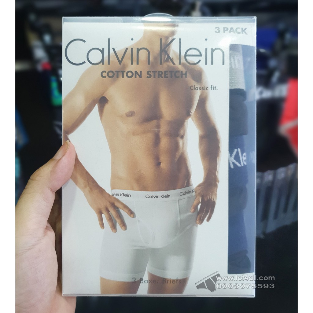 [CHÍNH HÃNG] Quần lót nam Calvin Klein NU2666 Cotton Stretch Classic Boxer Brief 3-pack Black