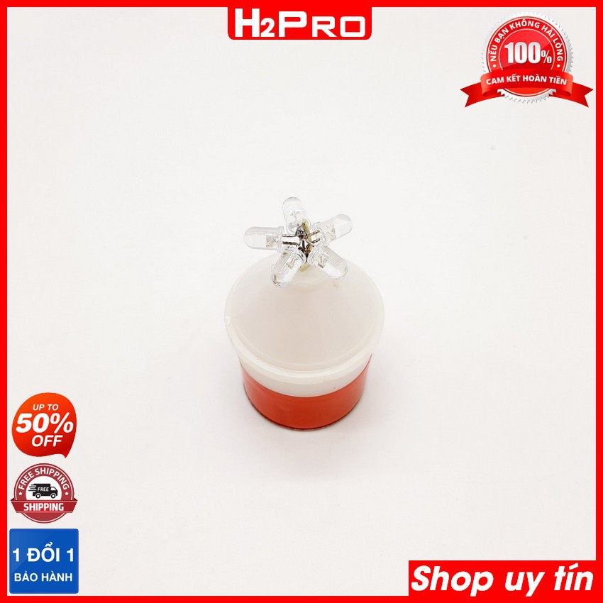 Đèn Chớp Cảnh Báo Trắng Vỏ Đỏ H2Pro Cao Cấp (2 Pin), Đèn Báo Hiệu Tàu Biển-Quay Cảnh Báo (Tặng 2 Pin Đại)-H2Pro Tech
