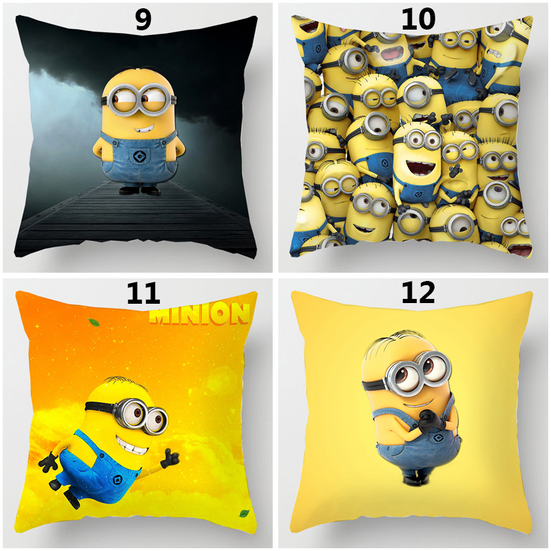 Vỏ Gối Đơn Mặt In Hình Minion Hoạt Hình Dễ Thương 45*45cm