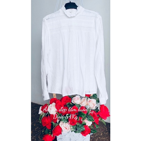 Áo sơ mi trắng dài tay- tay lỡ