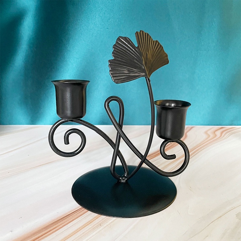 Giá Đỡ Đèn Cầy Bằng Kim Loại Hình Chiếc Lá Ginkgo Biloba