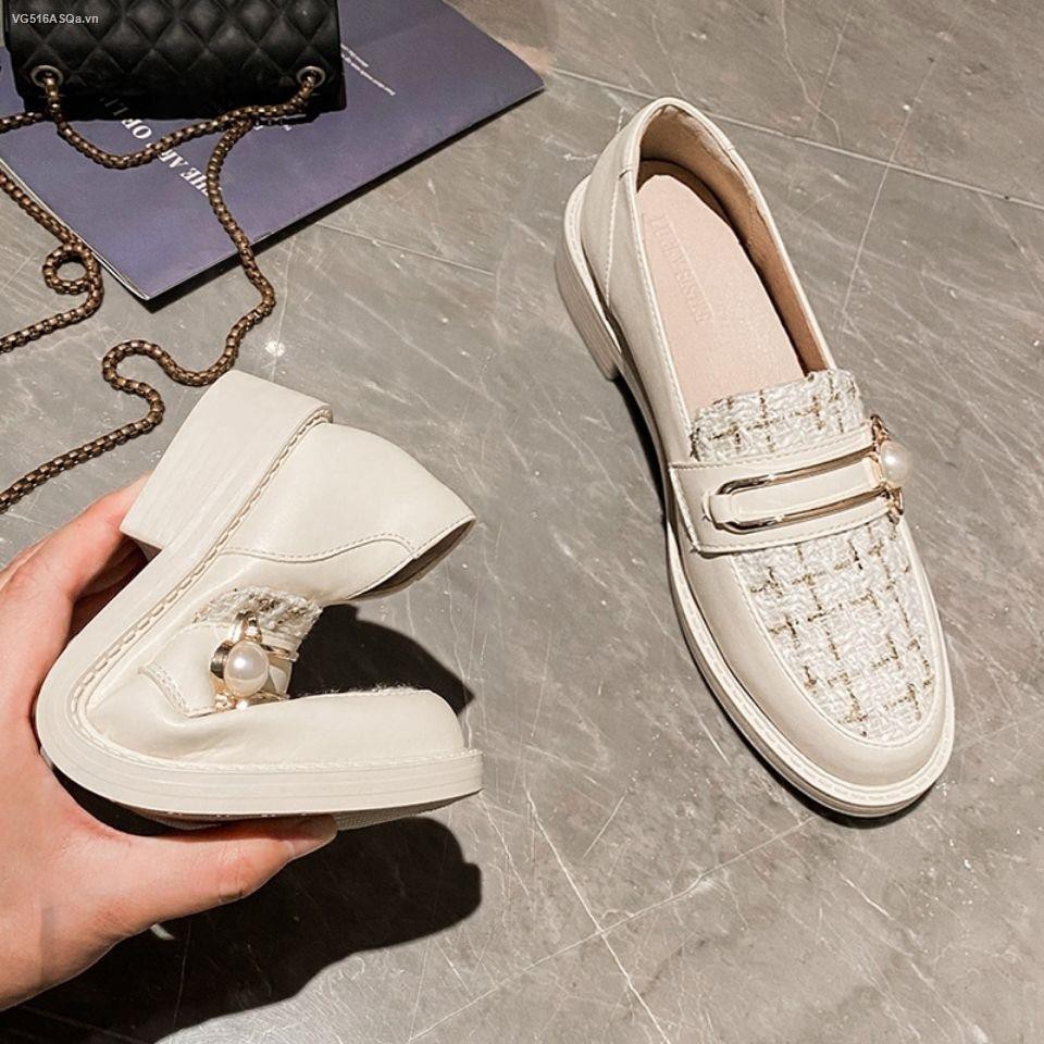 Giày búp bê chất liệu da phong cách xuân hè 2021 sành điệu cho nữ 