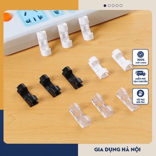 Kẹp cố định dây điện dán tường - bộ 16 cái kèm miếng dán, kẹp giữ dây điện, dùng để đi đường dây điện / cáp