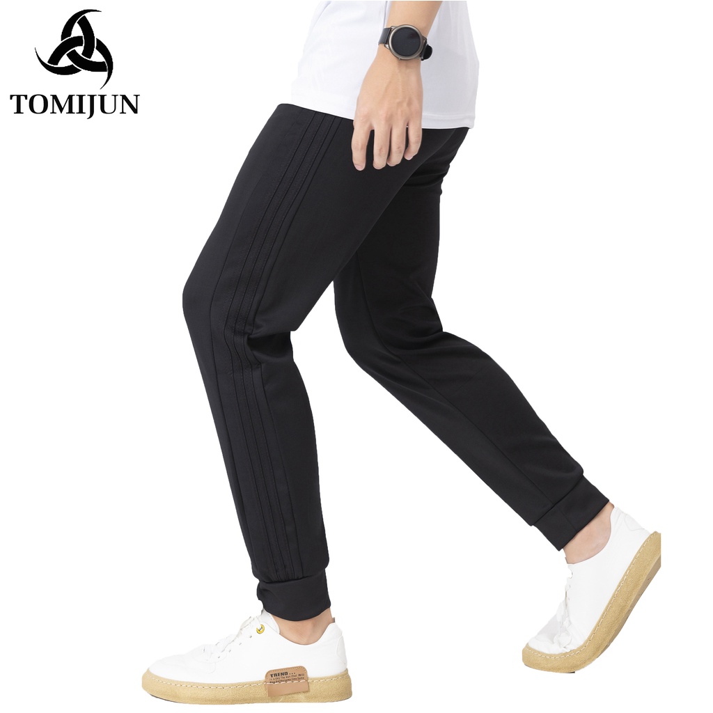 Quần thể thao nam nữ TOMIJUN SIÊU RẺ Quần thể dục 3 sọc, quần jogger Vải poly cao cấp dày đẹp, co giãn tối đa