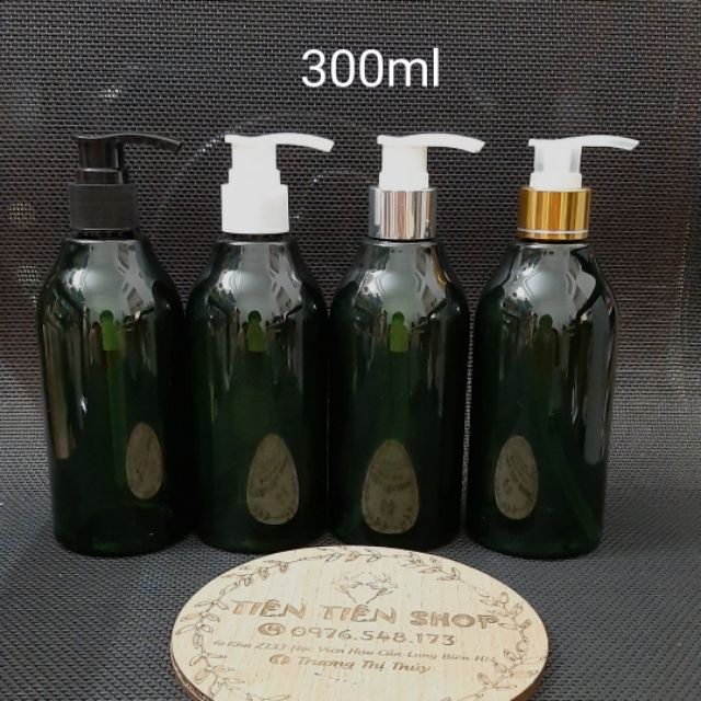 Chai nhựa xanh 300ml vòi ấn