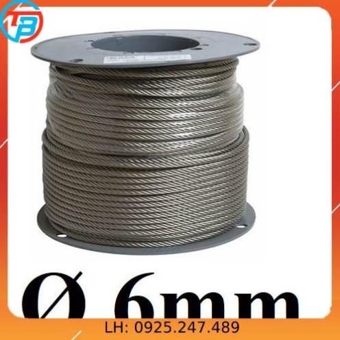 Dây cáp thép mạ kẽm Phi [ 6mm ] dài 1 mét – 1000 mét CÁP THÉP Thái Bình VinàN