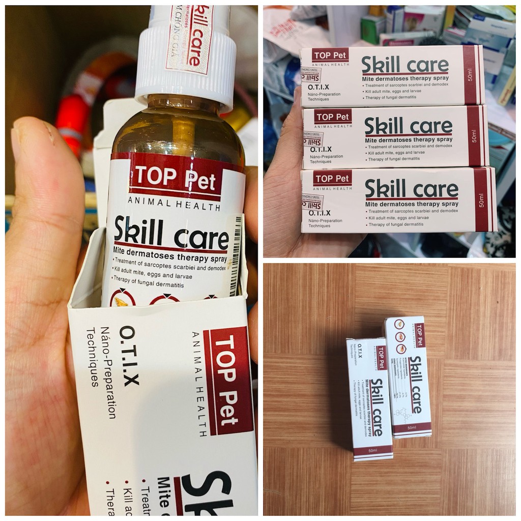 Bình xịt nấm ghẻ cho chó mèo làm bằng thảo được an toàn khi liếm phải - Skill Care