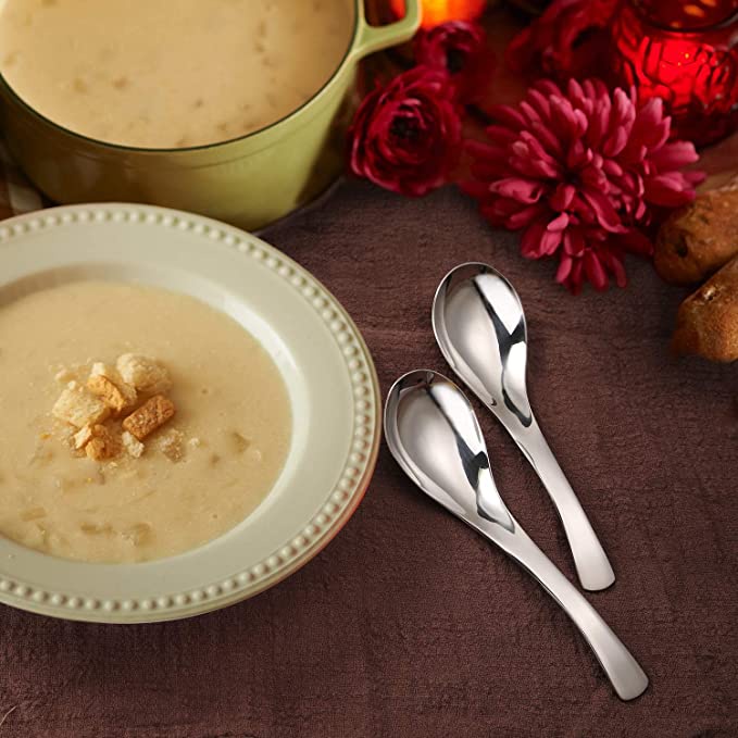 [ High Quality Food Grade Thick Spoon Dinner Dinnerware ][ 304 Stainless Steel Upscale Dinner Spoon ]
